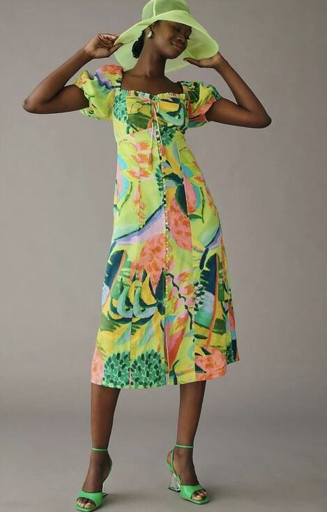 Anthropologie Dresses & Skirts - Anthropologie Farm Rio Printed Puff-Sleeve Dress Size M